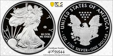 2020-W  $1 Silver Eagle - v75 Privy First Strike PR70DCAM