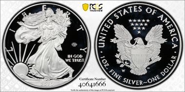 2020-W  $1 Silver Eagle - v75 Privy First Strike PR69DCAM