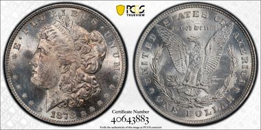 1878 8TF $1 VAM 6, Pierced Eyelid MS64