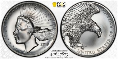 2019-P Medal High Relief Matte 2.5 oz Ag .999 Fine SP69