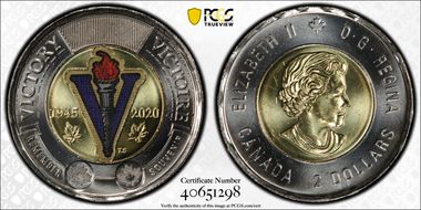 2020 $2 WWII 75th Anniversary Colorized MS65