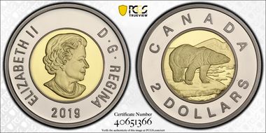 2019 $2 Polar Bear PR70DCAM