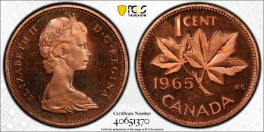 1965 1C Type 2, Sm Beads, Bl 5 PL65CAM