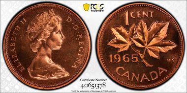 1965 1C Type 3, Lg Beads, Bl 5 PL66+ RD