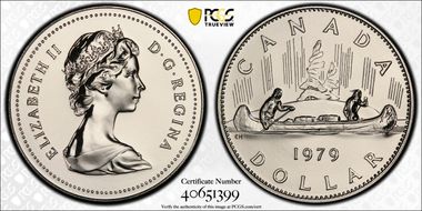 1979 $1 Voyageur Ni PL69