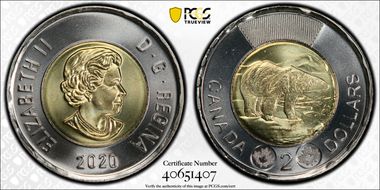 2020 $2 Polar Bear MS67