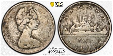 1965 S$1 Type 2 Sm Beads, Bl 5 F12