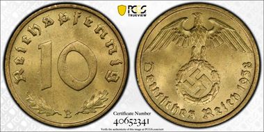 1938-B 10 Pfg J-364 MS65