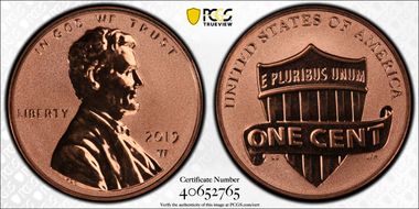2019-W 1C Shield - Reverse Proof PR67RD
