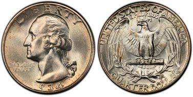 1934 25C Light Motto MS66