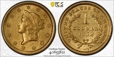 1852-O G$1 AU58