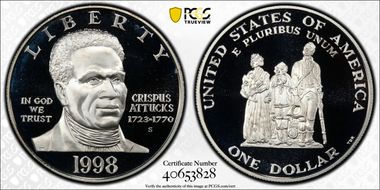 1998-S $1 Crispus Attucks PR69DCAM