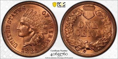 1885 1C MS65RD