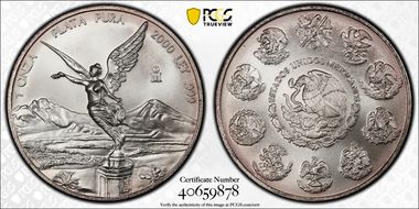 2000-Mo Onza Libertad Ag MS69