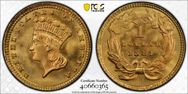 1881 G$1 MS68