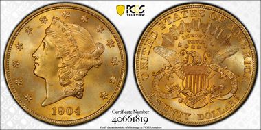 1904 $20 MS66