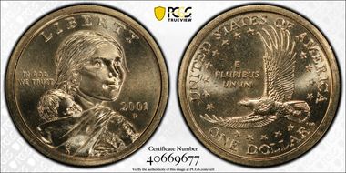 2001-P SAC$1 MS66
