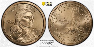 2006-P SAC$1 Satin Finish SP67