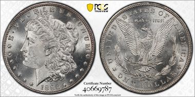 1886-O $1 VAM 1A, Clashed E MS63+