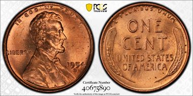 1954-D 1C MS65RD