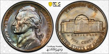 1939-D 5C Reverse of 1938 MS67