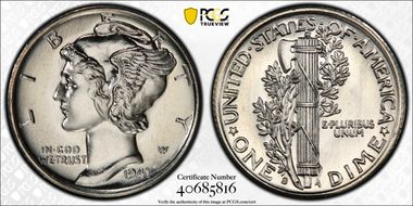 1941-S 10C MS68FB PL