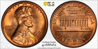 1961-D 1C MS66+ RD