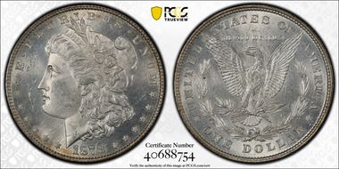 1878 8TF $1 VAM 12, Notched Stars N1