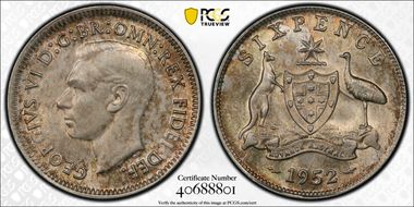 1952(m) 6D KM-45  Ag MS64