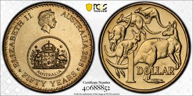 2016 $1 50 Yrs Decimal Currency MS65