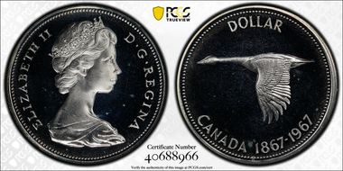 1967 S$1 PR67CAM