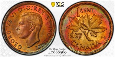 1937 1C MS65RB