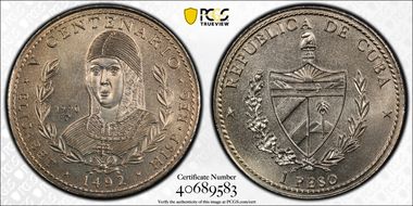 1990 Peso Queen Isabella MS69