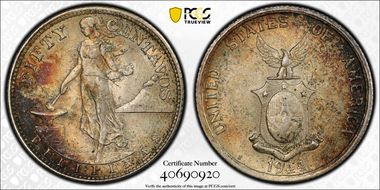 1944-S 50C KM-183  Ag AU58