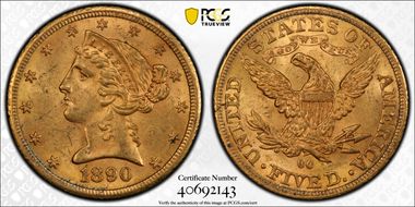 1890-CC $5 MS63