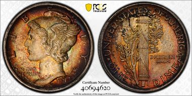 1917-D 10C MS67FB