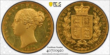 1839 Sov S-3852 WR-303 PE Coinage ↑↓ Coin alignment PR1CAM
