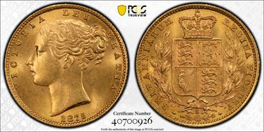 1875-S Sov S-3855 Shield MS63+