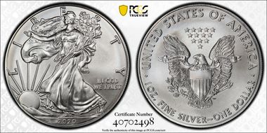 2020 $1 Silver Eagle MS69