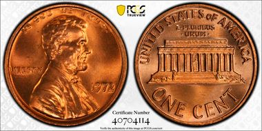 1972 1C Doubled Die Obverse MS67RD