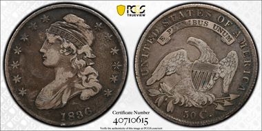 1836 50C Lettered Edge N1