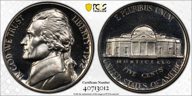 1952 5C Re-Engraved Obv Design FS-404 PR67CAM