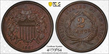 1867 2C AU58BN