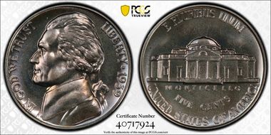 1939 5C Reverse of 1938 PR68