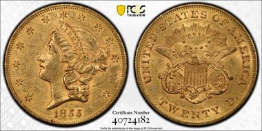 1855 $20 MS60