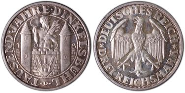 1928-D 3 Mk Dinkelsbuhl J-334 PR66CAM