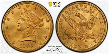 1902 $10 MS64