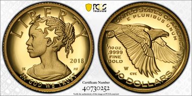 2018-W $10 American Liberty High Relief PR69DCAM