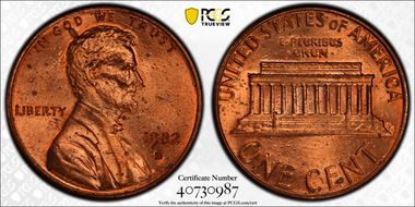 1982-D 1C Zinc, Small Date MS64RD