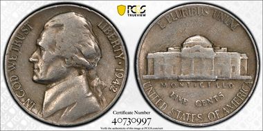 1942 5C Nickel F15